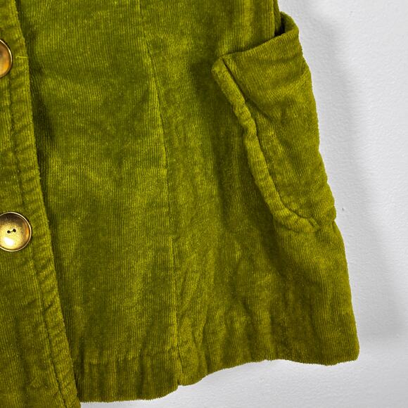 Vintage 1970s Bardinella Designs Terry Cloth Vest Olive Green Cover Up Button Up - Picture 8 of 16